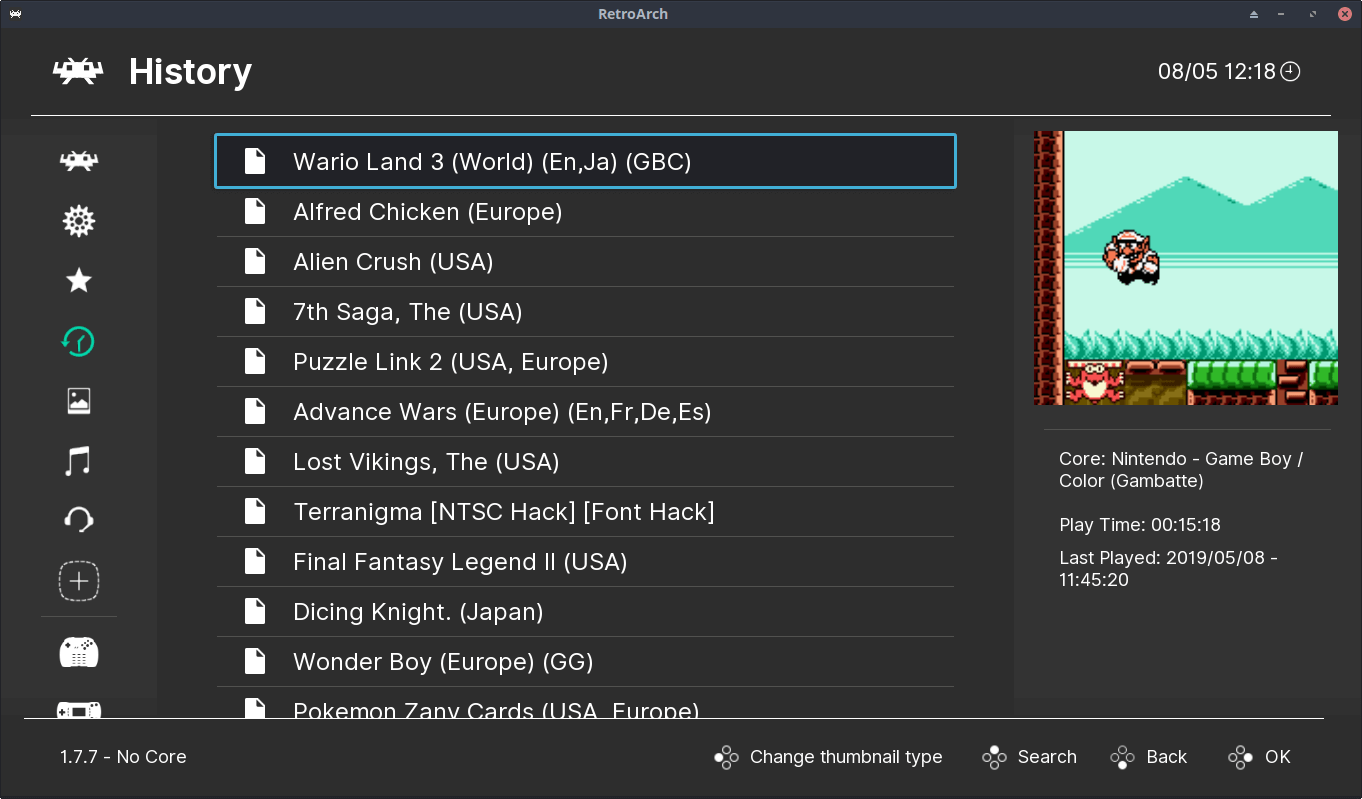 Screenshot von RetroArch